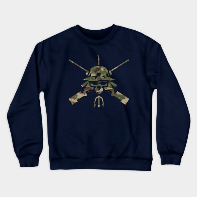 Sniper Rifle Skull - Camo Crewneck Sweatshirt by BoneheadGraphix